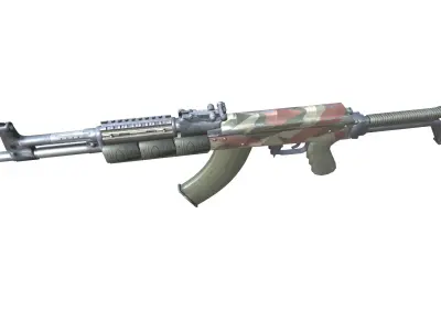 17-AK-105-gun model 3d game ready model Low-poly 3D model Low-poly 3D model