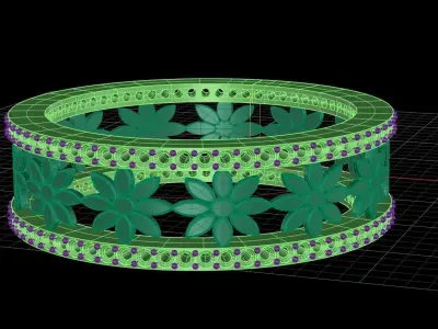 flower eternity ring 3D model