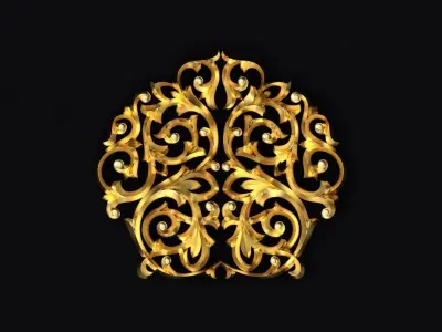 Central decor ornament for furniture 3D model 505