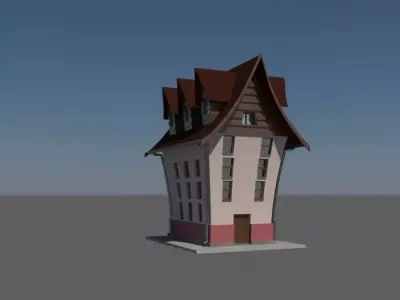 Cartoon House Low-poly 3D model purchase