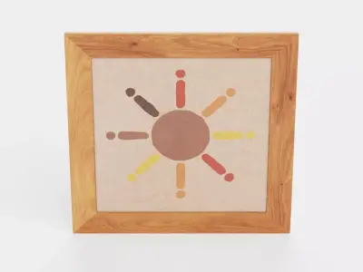 -Wall Picture V1 Sun- Low-poly 3D model