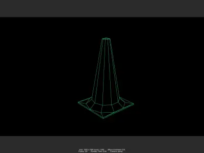 traffic cone 01 Low-poly 3D model