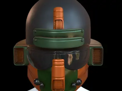 Gas mask helmet 3d model scifi Low-poly  Low-poly 3D model 106