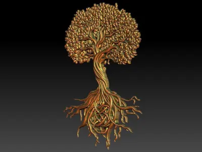 1 old tree CNC Relief Model 3D print model