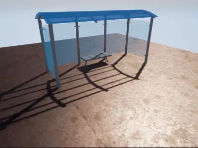 Bus Stop Free low-poly 3D model