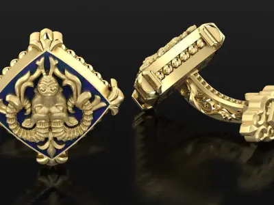  Zodiac signs Cufflinks Ram 3D print model