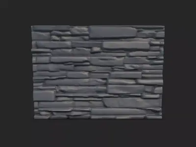 Rough Textured Stone Wall Mesh 3D model