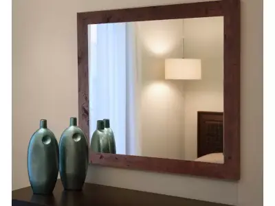 Rectangle Wood Wall Mirror 3D model
