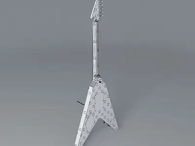 Jackson Randy Rhoads polka dot Flying v model guitar Free 3D model