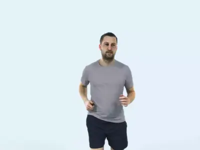 Portrait 07J Running Jogging Football Sports Man Low-poly 3D model purchase