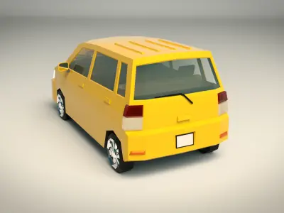 Low Poly Minivan 01 Low-poly 3D model