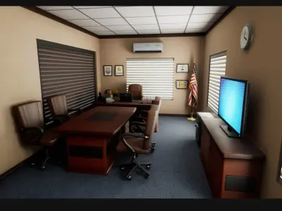 Police Station Stylized Low-poly 3D model