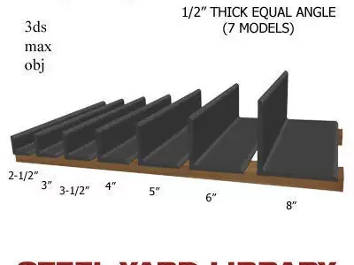 1 2in Thick Equal Angle 3D model