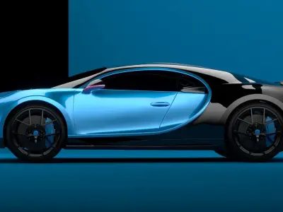 Bugatti Chiron Sport 2021 Blue  3D model