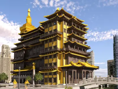 Manila Zen House Temple 3D model