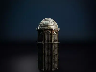 STEAMPUNK INDUSTRIAL BUILDING 7 Low-poly 3D model