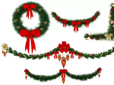 Christmas Wreath collection 3D model
