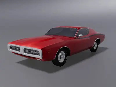 Dodge Charger 1971 Low-poly 3D model