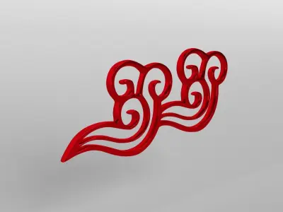 China Type Decoration Cloud v1 002 Low-poly 3D model