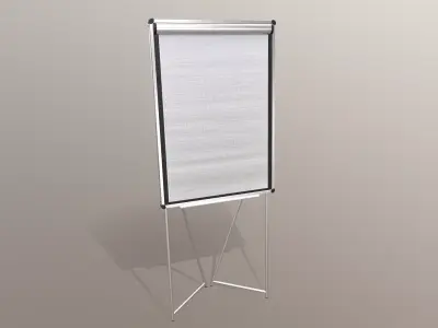 Flipchart with curved metal legs Low-poly 3D model