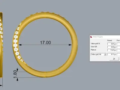Wedding ring  gold  3D print model