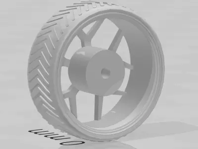 1 to 24 scale 19 zoll rim with tire 3D print model