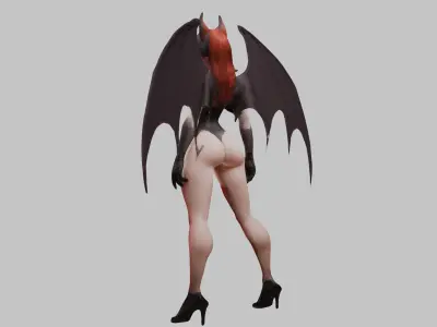 Lowpoly Rogue Bat Woman Character Game-Ready 3D Asset   Low-poly 3D model