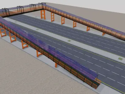Steel Pedestrian Bridge Type-32 3D model