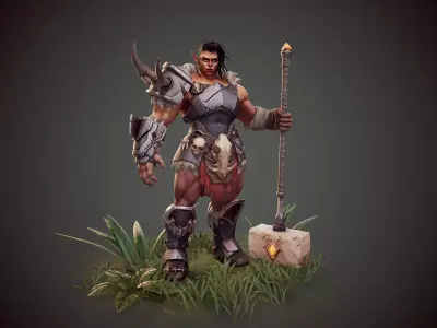 Next generation stylized female orcs Low-poly 3D model