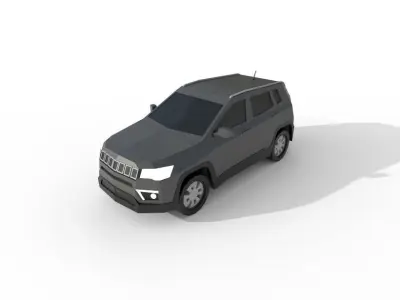 Jeep Compass 2017 - 2046 Poly - 7 Diffirent Colour Low-poly 3D model