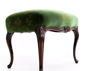 Elegant Green Ottoman model pack Low-poly 3D model