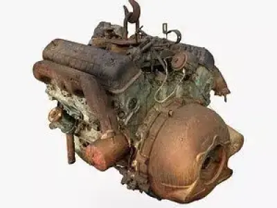 Old Rusty Y-Block V8 Engine Scan 3D model