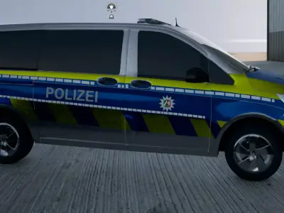 Mercedes Vito German Police FBX and Unreal Engine Asset  Low-poly 3D model