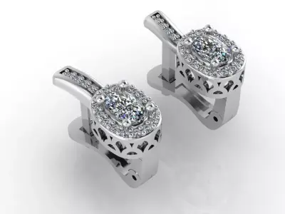 Women Earrings 3DM STL Womens Earring Renders 3D print models   3D print model 2