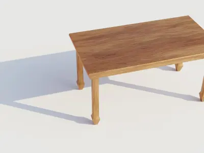 Table 3D model optimized UE4 Low-poly 3D model