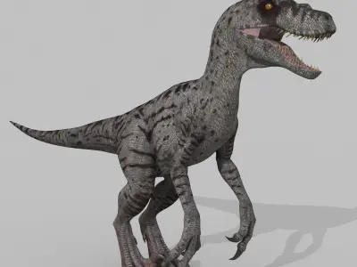 Female Alpha Raptor - 8K - Animated 3D model