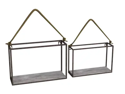 Rustic Industrial Shelf Low-poly 3D model