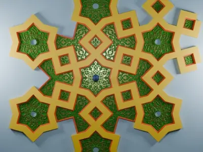 Arabic-style ceiling details 3D model