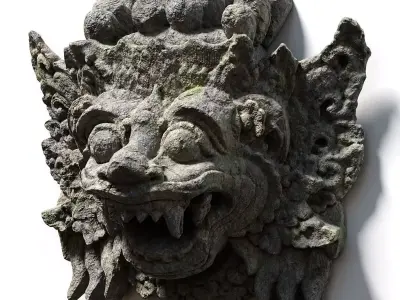 Stone Barong Temple Guardian Low-poly 3D model