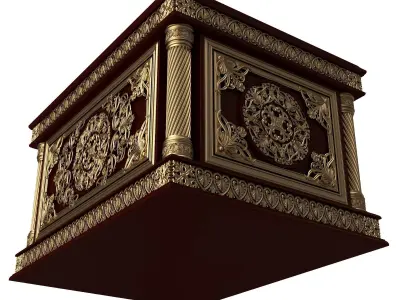 Chest 04 Red Low-poly 3D model