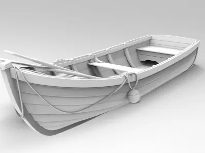 Wooden Boat  3D model