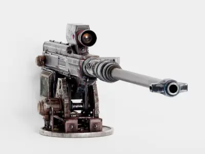 Sniper super rifle turret gun da1 Low-poly 3D model
