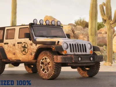 Jeep Wrangler Optimized Low-poly 3D model
