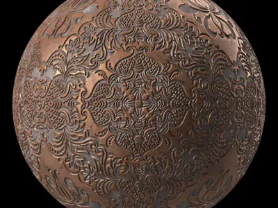 Plaster Materials 7- Ornament Plaster Pbr 4k seamless Sbsar Low-poly 3D model