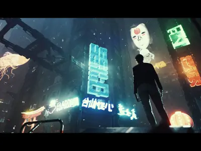 Cyberpunk Japanese Holograms  Neon Set - Set of 51 Holograms  Low-poly 3D model