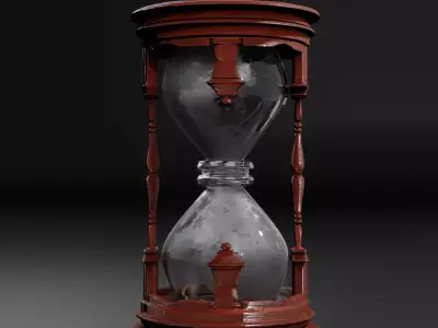 Vintage Wooden Hourglass 3D model