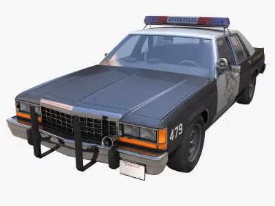 Police Patrol Car Low-poly 3D model