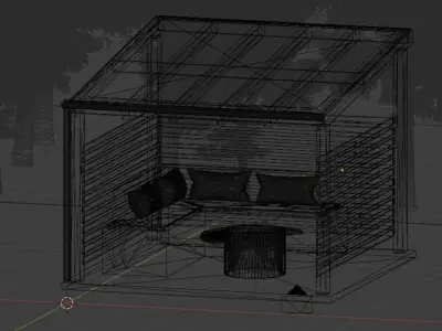Outdoor seating scene Free 3D model