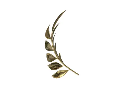 Headacc gold leaf Low-poly 3D model