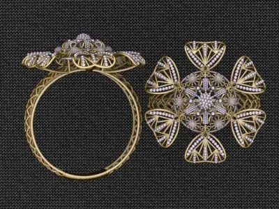 10 Kuwaiti design rings 3dm light weight  3D print model